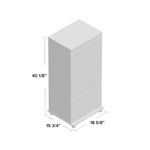 Bayswater 18.66'' Wide 3 Drawer Mobile Vertical Filing Cabinet Indoor Organization