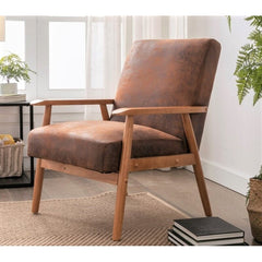 Light Brown Microfiber Beachwood 25.375'' Wide Armchair