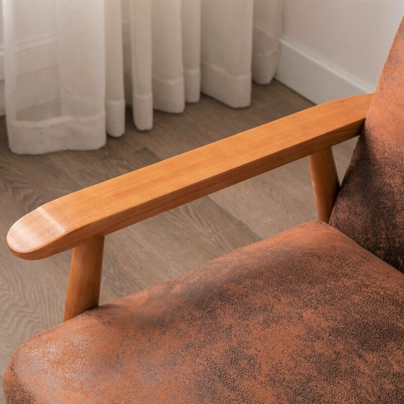 Light Brown Microfiber Beachwood 25.375 Wide Armchair
