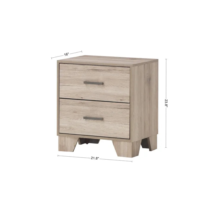 Beckville 23.8'' Tall 2 - Drawer Nightstand in Light Oak