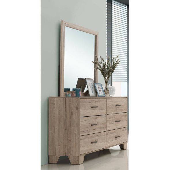 Beckville 6 Drawer 58.5'' W with Mirror Contemporary and Modern Bedrooms