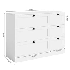 Beckwourth 6 Drawer 43.31'' W Solid Wood Double Dresser