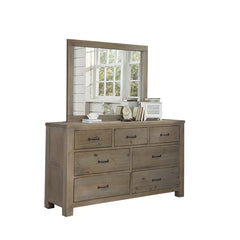 Driftwood Bedlington 7 Drawer Solid Wood Double Dresser with Mirror