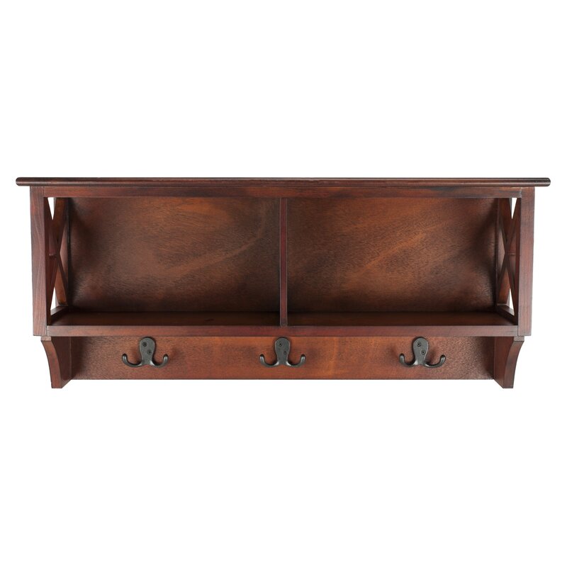 28'' Wide 3 Hook Wall Mounted Coat Rack with Storage Bringing Order To Busy Entryways Living Areas and Master Suites Just Became Easier