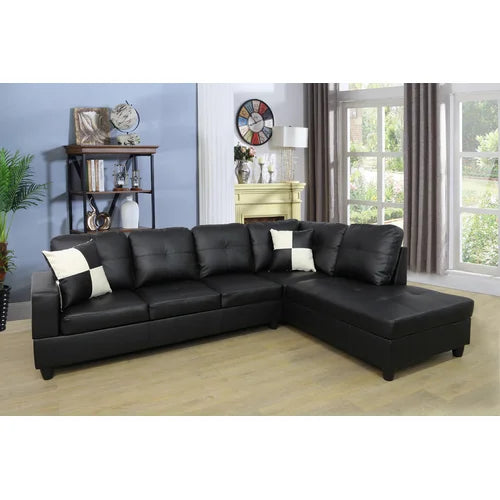 Beedle 103.5" Wide Faux Leather Corner Sectional Made from Engineered Wood