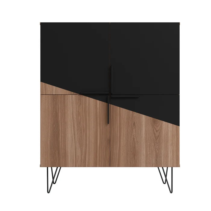 Brown/Black Beekman 43.7 Low Cabinet With 4 Shelves Perfect Organizer