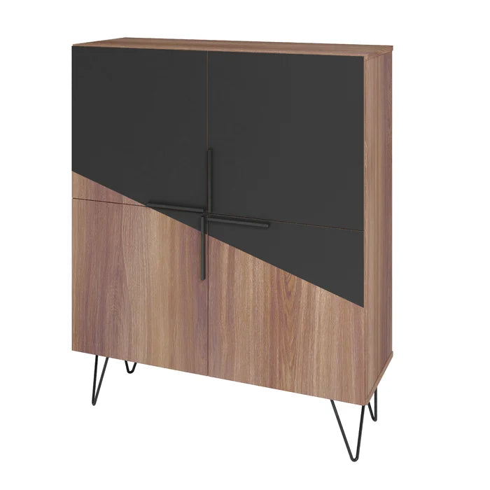 Brown/Black Beekman 43.7 Low Cabinet With 4 Shelves Perfect Organizer