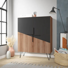 Brown/Black Beekman 43.7 Low Cabinet With 4 Shelves Perfect Organizer