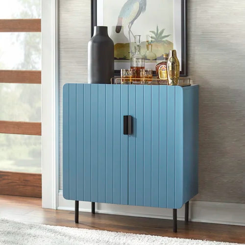 Blue Belfast 36'' Tall 2 Door Accent Cabinet Crafted of Sturdy MDF