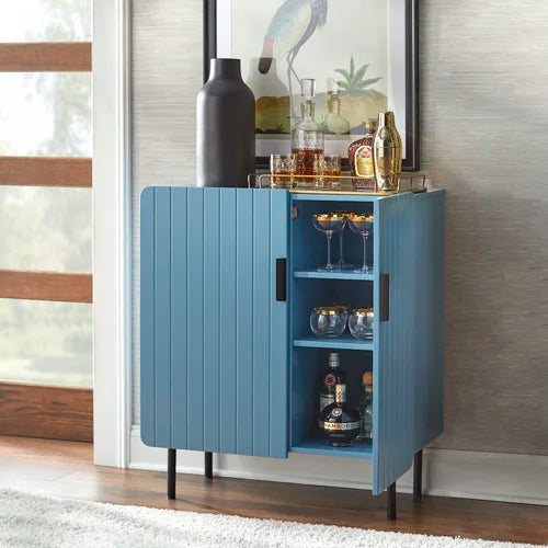 Blue Belfast 36'' Tall 2 Door Accent Cabinet Crafted of Sturdy MDF
