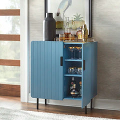 Blue Belfast 36'' Tall 2 Door Accent Cabinet Crafted of Sturdy MDF