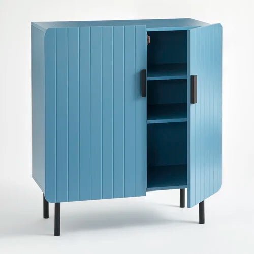Blue Belfast 36'' Tall 2 Door Accent Cabinet Crafted of Sturdy MDF