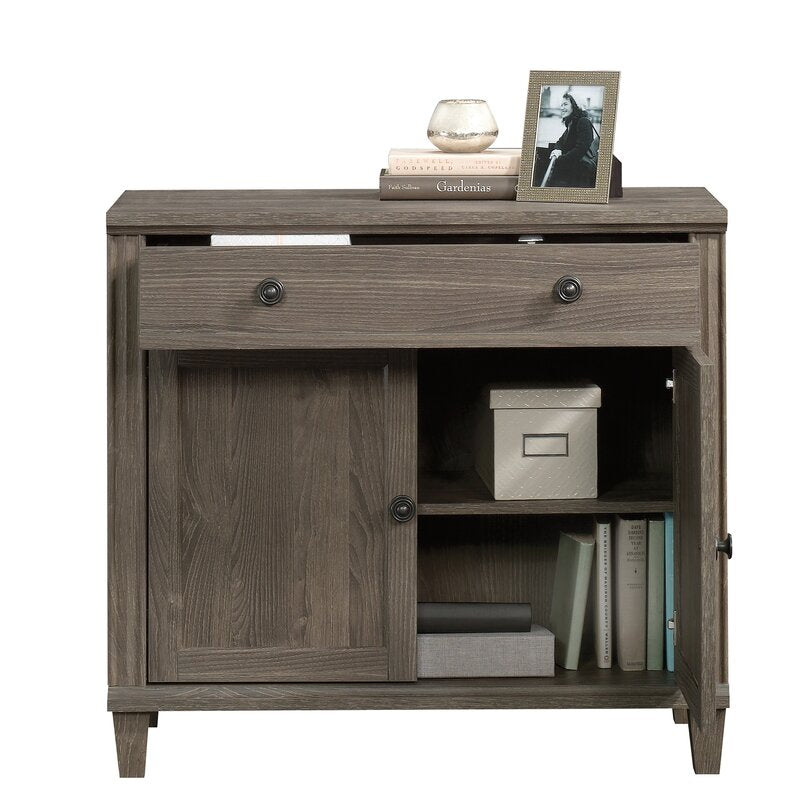 Emery Oak 30'' Tall 2 - Door Square Accent Cabinet Adjustable Shelf that Can Move To Different Heights To Create Flexible Storage