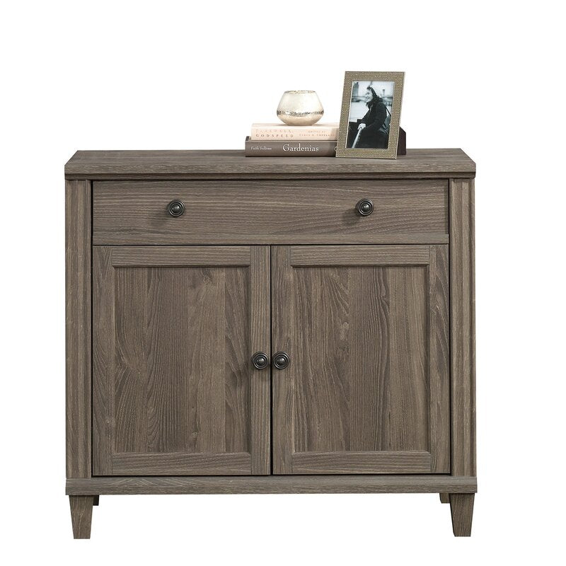 Emery Oak 30'' Tall 2 - Door Square Accent Cabinet Adjustable Shelf that Can Move To Different Heights To Create Flexible Storage