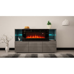 Benghauser 63'' Wide Sideboard Graphite Gray Indoor Furniture