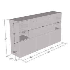 Benghauser 63'' Wide Sideboard Graphite Gray Indoor Furniture
