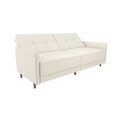 Benitez Twin 76'' Wide Faux Leather Tufted Back Convertible Sofa