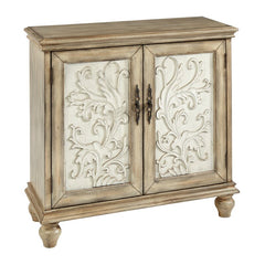 Natural/Cream 34'' Tall 2 - Door Accent Cabinet Create A Simple Display in your Den