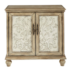 Natural/Cream 34'' Tall 2 - Door Accent Cabinet Create A Simple Display in your Den