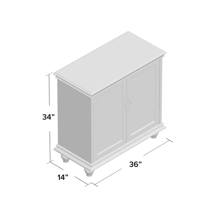 Natural/Cream Bensonhurst 34'' Tall 2 - Door Accent Cabinet