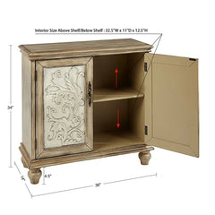 Natural/Cream Bensonhurst 34'' Tall 2 - Door Accent Cabinet