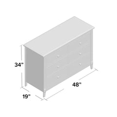 Berkley 48'' Wide 6 - Drawer Double Dresser Transitional Style