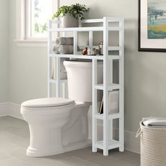 White 34.5'' W x 48'' H x 9'' D Solid Wood Over-The-Toilet Storage