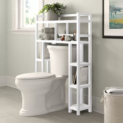 White 34.5'' W x 48'' H x 9'' D Solid Wood Over-The-Toilet Storage