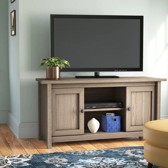 Salt Oak Finish Berneda TV Stand for TVs up to 50" with Cable Management
