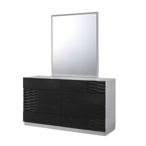 Bernice 8 Drawer 55'' W with Mirror Design Face Drawers