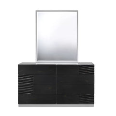 Bernice 8 Drawer 55'' W with Mirror Design Face Drawers