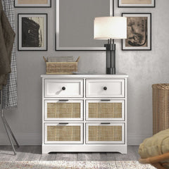 White Berryville 6 Drawer 29.8'' W Double Dresser Coastal Style to your Home