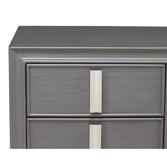 Berwick 28.5'' Tall 2 - Drawer Nightstand in Gray/White