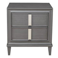 Berwick 28.5'' Tall 2 - Drawer Nightstand in Gray/White