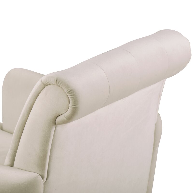 Off White Velvet Bessler 29'' Wide Tufted Velvet Armchair