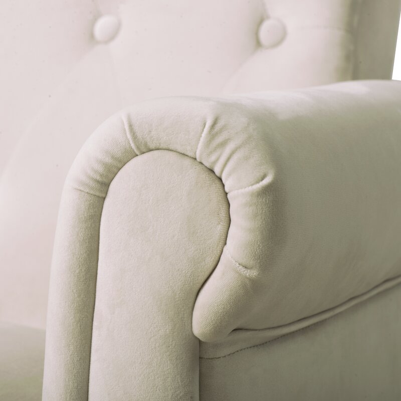 Off White Velvet Bessler 29'' Wide Tufted Velvet Armchair