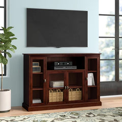 Espresso Beste TV Stand for TVs up to 58" Square Frame is Made From a Blend of Solid and Engineered Wood