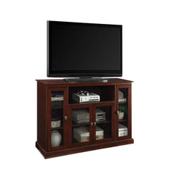 Espresso Beste TV Stand for TVs up to 58" Square Frame is Made From a Blend of Solid and Engineered Wood
