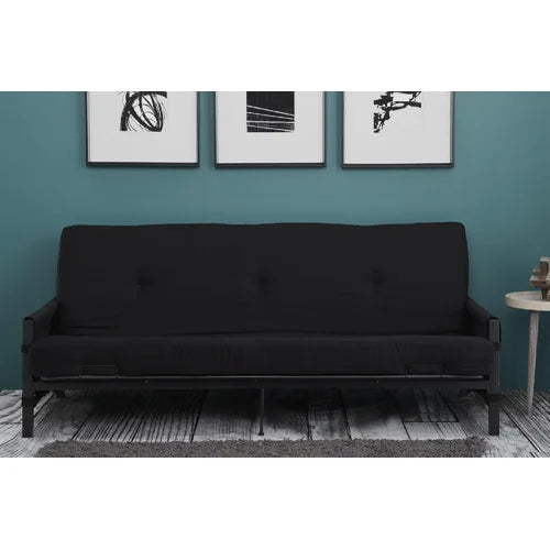 Betsayda Full 76'' Wide Tufted Back Futon And Mattress with Storage