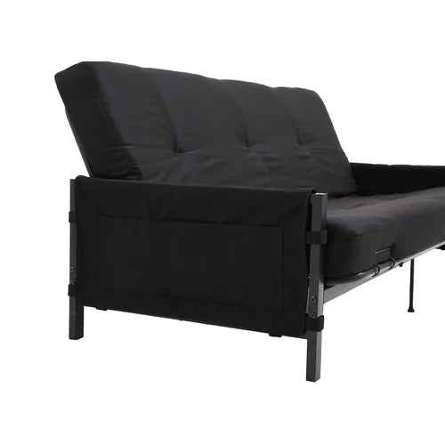 Betsayda Full 76'' Wide Tufted Back Futon And Mattress with Storage