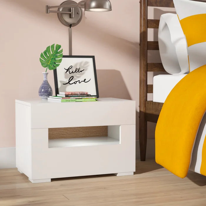 Gloss White Beyond 16'' Tall 2 - Drawer Nightstand Contemporary Design
