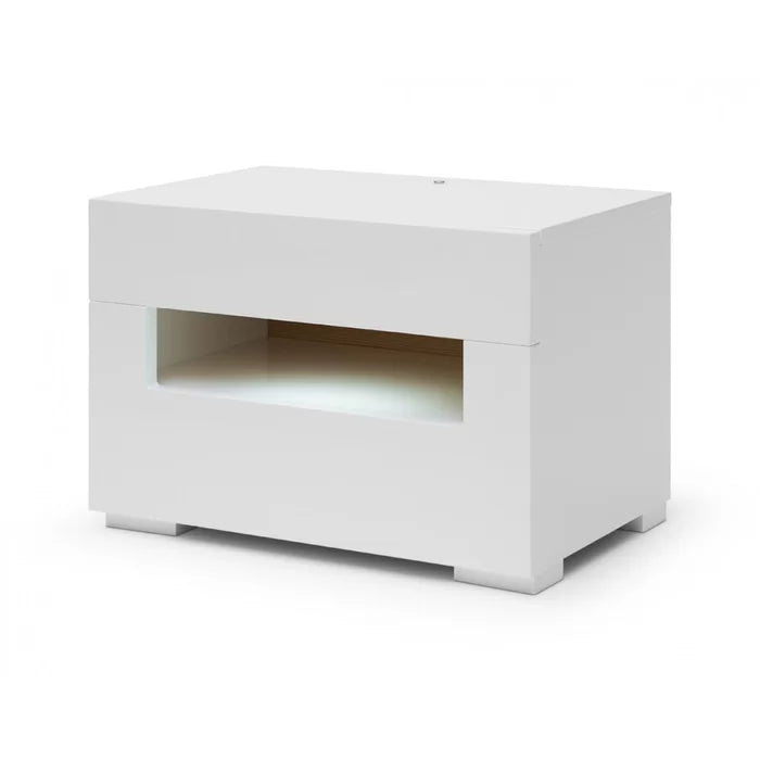 Gloss White Beyond 16'' Tall 2 - Drawer Nightstand Contemporary Design