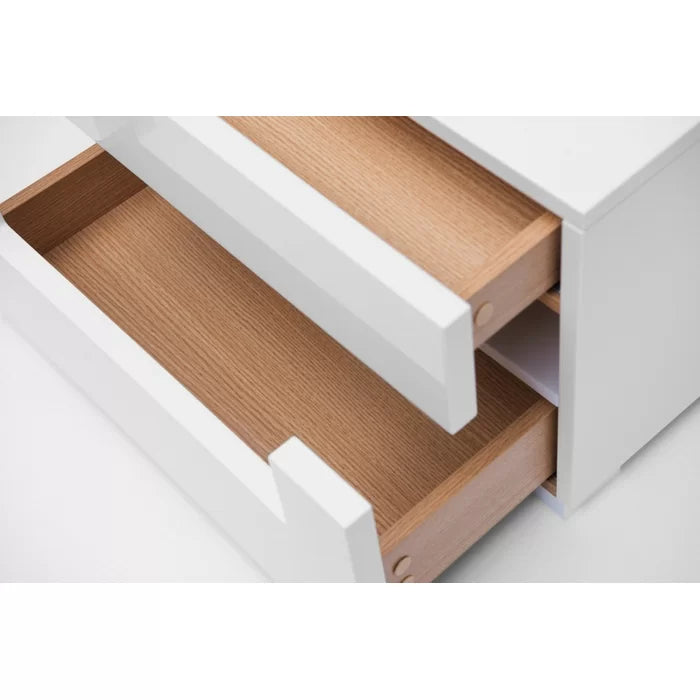 Gloss White Beyond 16'' Tall 2 - Drawer Nightstand Contemporary Design