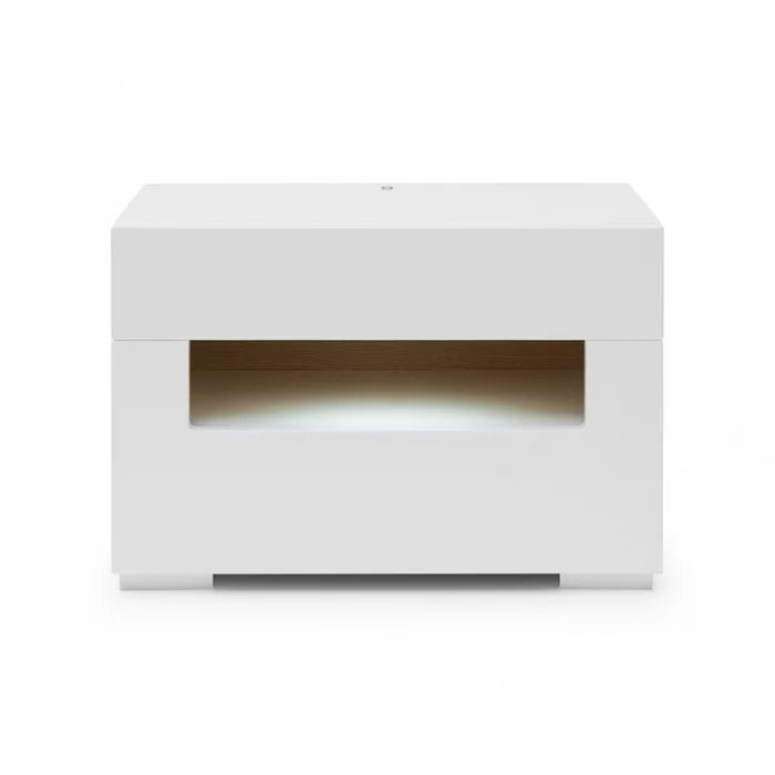 Gloss White Beyond 16'' Tall 2 - Drawer Nightstand Contemporary Design