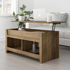 Knotty Oak Bianka Lift Top Coffee Table Neutral Wood Grain