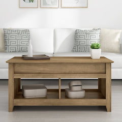 Knotty Oak Bianka Lift Top Coffee Table Neutral Wood Grain