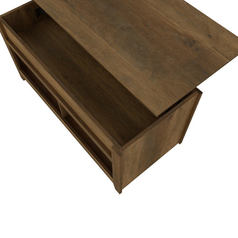 Knotty Oak Bianka Lift Top Coffee Table Neutral Wood Grain