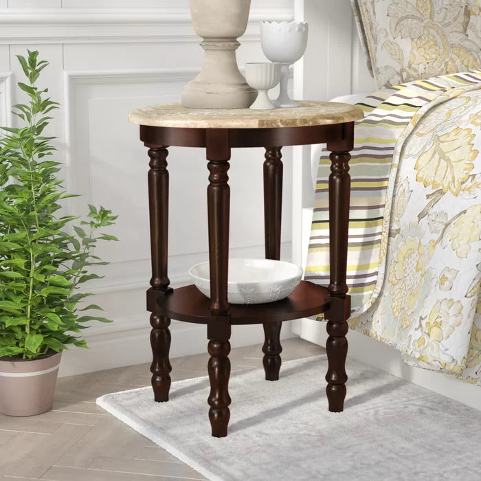 Dark Cherry Biddlesden 26'' Tall End Table Perfect for Living Room