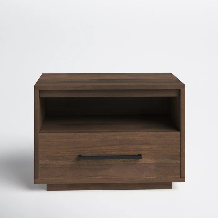 Dark Chocolate Bilmont 17.7'' Tall 1 - Drawer Solid Wood Nightstand