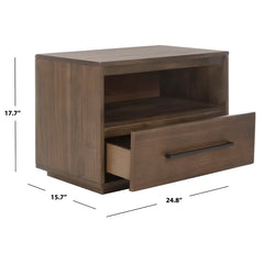 Dark Chocolate Bilmont 17.7'' Tall 1 - Drawer Solid Wood Nightstand